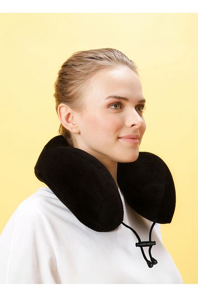 Viscofoam Orthopedic Travel Pillow - Visco Neck Support & Black |   Ergo Travel