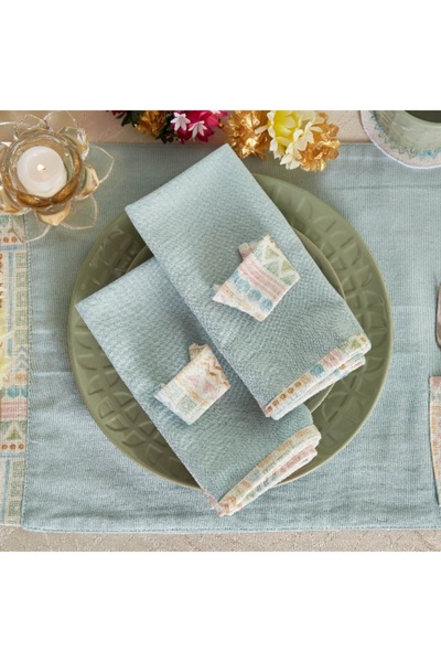 Home Box Glimmer Geo 4-Piece Napkin with Printed Flange Set 40x40 cm