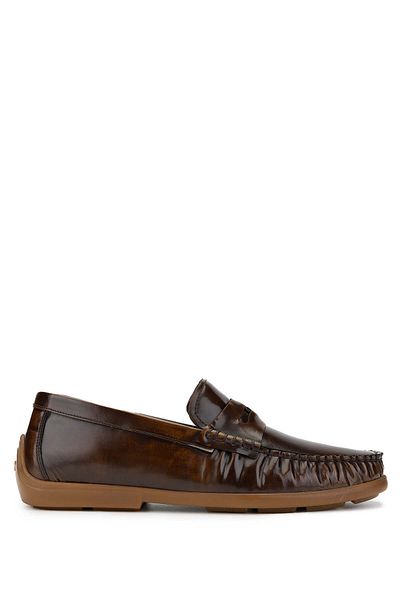 Tamer Tanca Men's Genuine Leather Brown Loafer Shoes