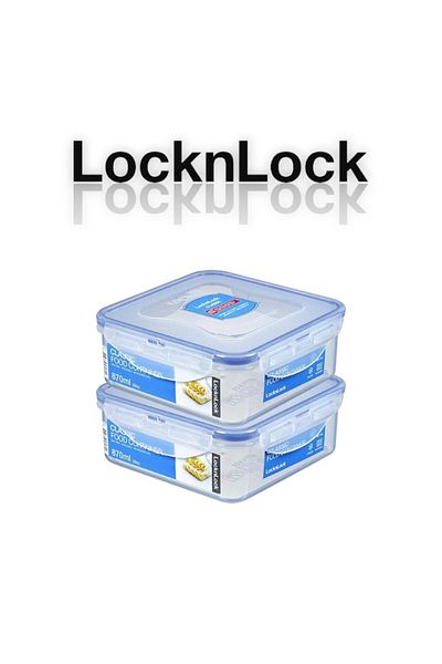 locknlock Classic Airtight Squared Containers 870ml Set of 2