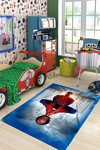 Pelangi Kırmızı Kostümlü Adam Desenli Dijital Baskı Yıkanabilir Kaymaz Taban ...