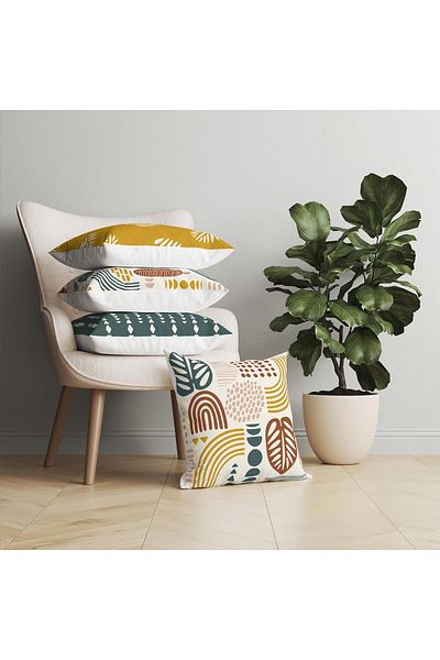 Evdek Botanical 4-Piece Throw Pillow Case DS7