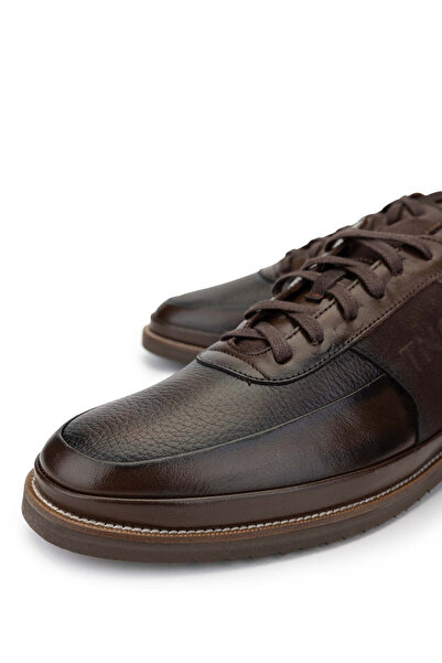 Tamer Tanca Men's Genuine Leather Brown Casual Shoes