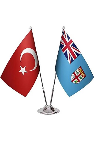 Genel Markalar Fiji Adaları ve Türkiye ikili Masa Bayrağı seti