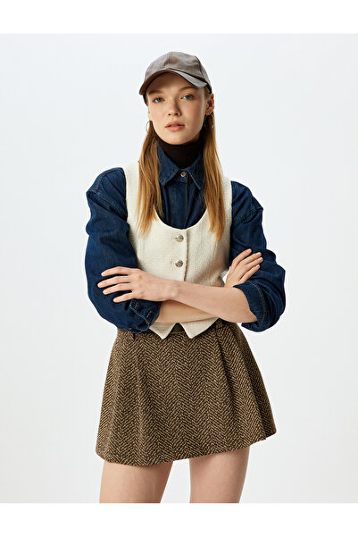 Koton Αμάνικο γιλέκο με κουμπιά με λαιμόκοψη