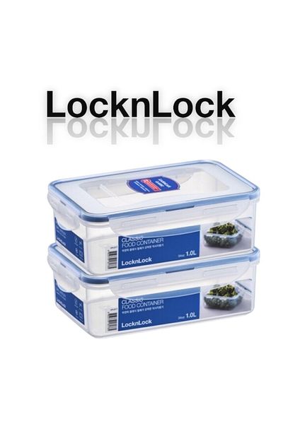 locknlock Classic Airtight Rectangular Containers 1L Set of 2