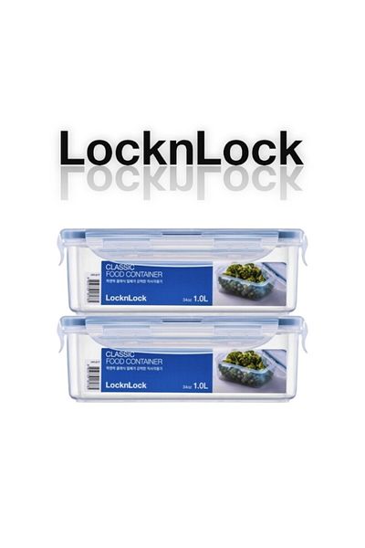 locknlock Classic Airtight Rectangular Containers 1L Set of 2