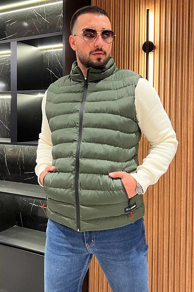 MİSHAR İTALİA Ανδρικό φανελάκι με κουκούλα χακί