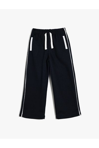 Koton Farbblock-Jogginghose mit weitem Bein – elastische Taille