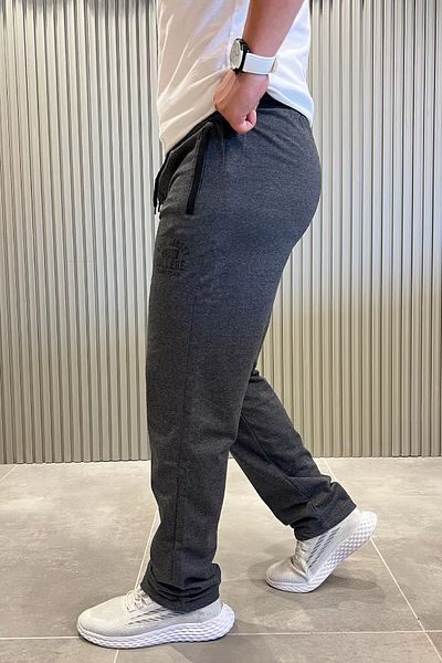 MİSHAR İTALİA Ανδρικό αθλητικό παντελόνι Jogger με ριμπ γράμματα K.anthracite