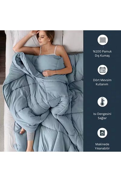 Prime Sleeks Özdilek Microsoft Double Personality Quilt, țesătură 100% bumbac, 195x215 cm