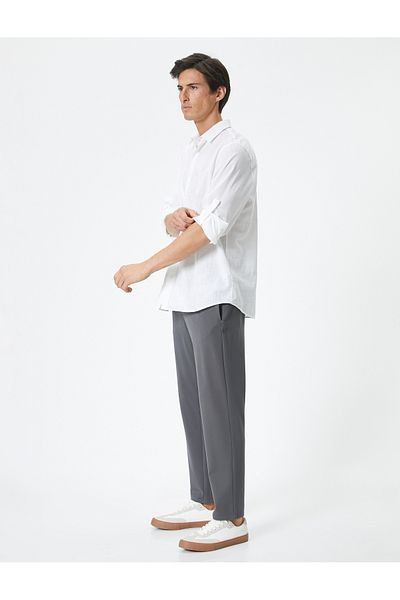 Koton Viscose Blended Jogger Pants - Lace-Up Waist, Pocket