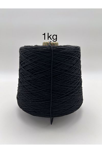 kumasfabrik حياكة قطنية سوداء - خيط قطني - خيط قطني - خيط قطني (1 كجم)