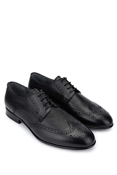 Tamer Tanca Men's Genuine Leather Black Classic Shoes