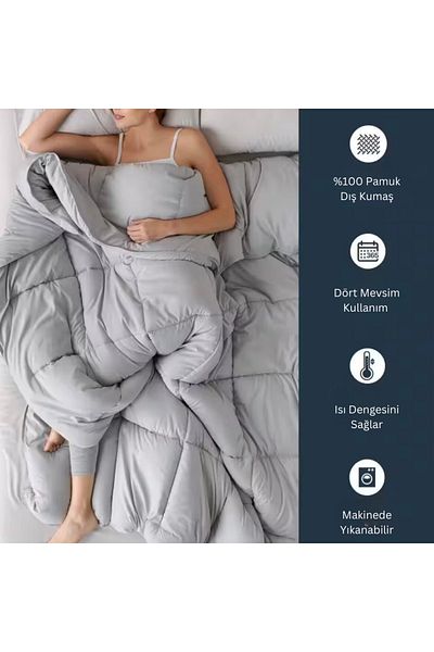 Prime Sleeks Özdilek Microsoft Double Quilt, 100% Cotton Fabric, 195X215 cm