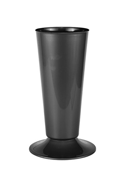 ToXA 5.5 Litre Siyah Kesme Çiçek Vazosu Dekoratif Süs Uzun Tabaklı Plastik Saksı