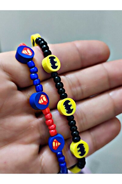 Black Point Süperman Ve Batman Çocuk Bileklik 2 Li Set Doğum Günü