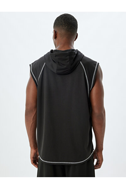 Koton Hooded Sleeveless Stitching Detailed Sports Undershirt