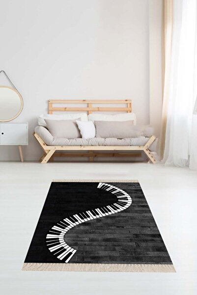 uygun dekor Piyano Desenli Halı Dijital Baskı Yıkanabilir Kaymaz Taban Modern...