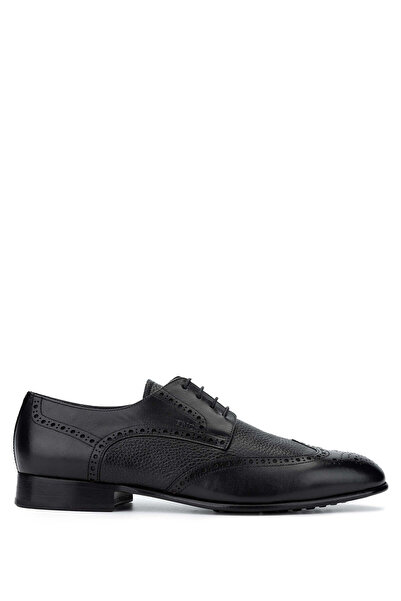 Tamer Tanca Men's Genuine Leather Black Classic Shoes