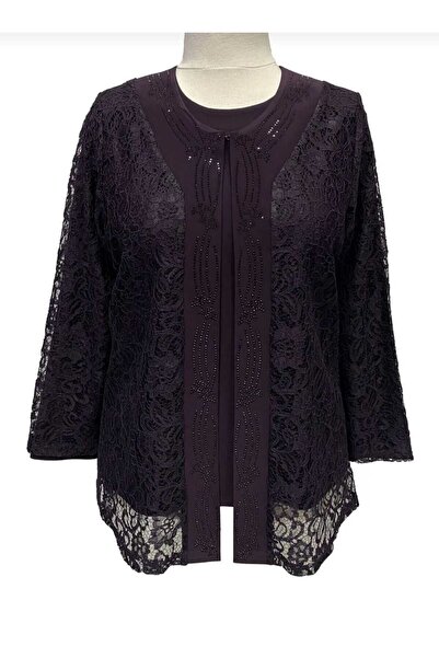 YASEŞA BUTİK ANNE KADIN GENÇ BETÜL BÜYÜK BEDEN MÜRDÜM GÜPÜRLÜ CEKETLİ TAŞLI A...