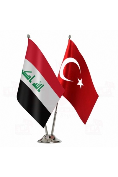 Genel Markalar Irak ve Türkiye İkili Masa Bayrağı Seti