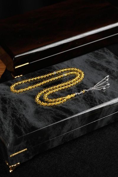 dergah tesbih Rock Water Drop Amber 99 Pieces Prayer Teaser Rosary