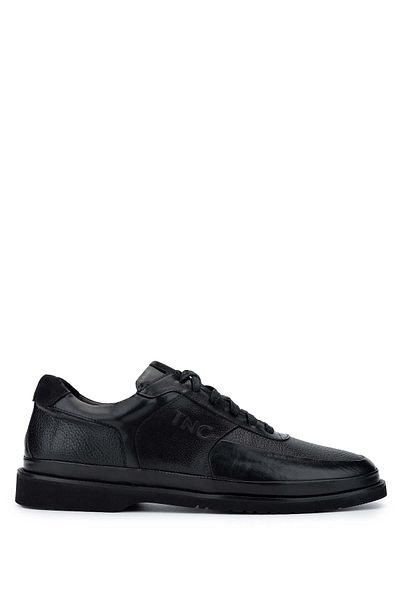 Tamer Tanca Men's Genuine Leather Black Floater Casual Shoes