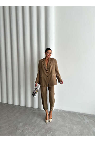 Laluvia Khaki Washington Blazer Jacket