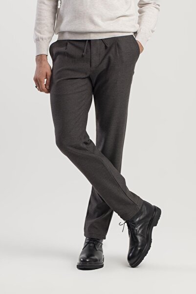 Jakamen Black Comfort Fit Elastic Waist Side Pocket Trousers