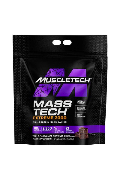 MUSCLETECH Mass Tech Extreme 2000, Triple Chocolate Brownie, 20 LB