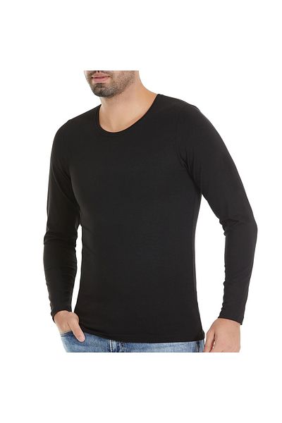 Yıldız Çamaşır 6 Tricou modal cu mânecă lungă pentru bărbați cu guler zero