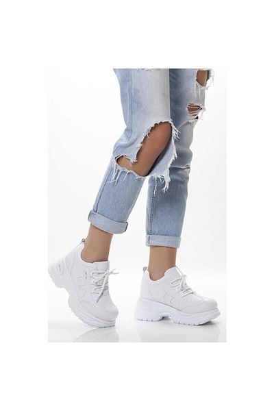 Brs White High Sole Women's Sports Shoes