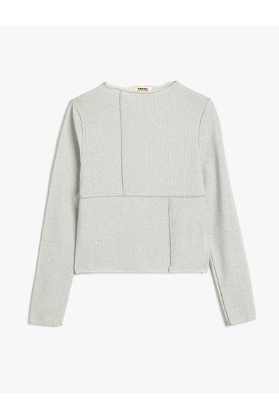 Koton Long Sleeve Crew Neck - Blouse with Stitching Detail