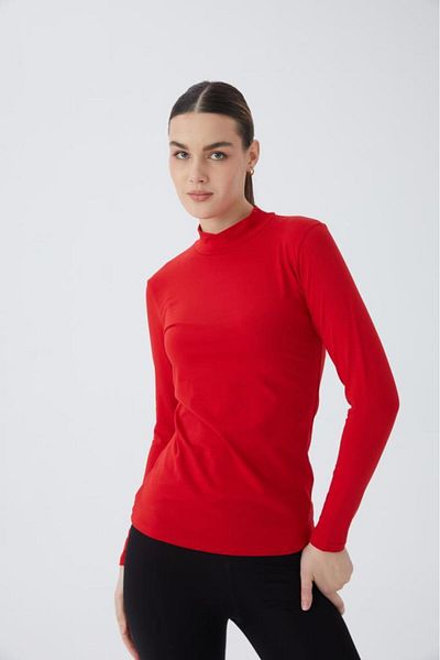 Almila Body de damă din bumbac lycra cu gât țesut - mânecă lungă, guler 2047