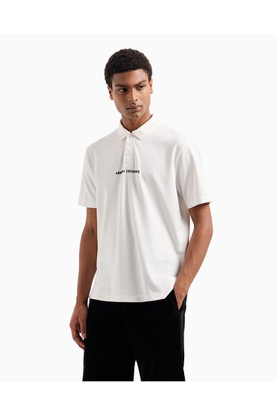 Armani Exchange Ανδρικό T-Shirt White Polo Neck - XM 000080   AF10819-U0009