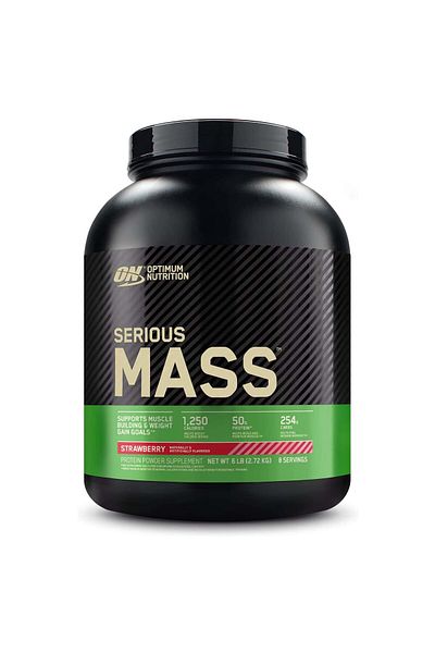 Optimum Nutrition Serious Mass, Strawberry, 6 lbs, 1250 Calories, 50g Protein