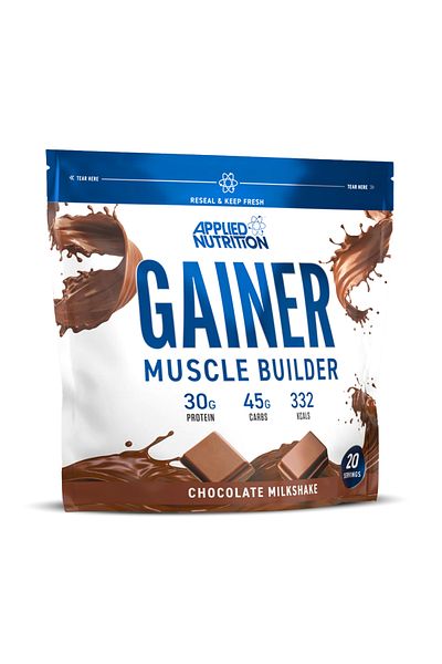 applied nutrition Gainer Muscle Builder, Chocolate Milkshake, 1.8 Kg 332 Kcal, Gain Body Mass