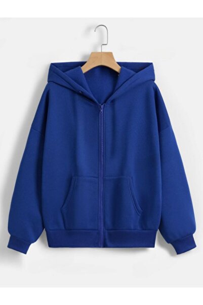 MELADYAN سويت شيرت بغطاء للرأس بسحاب للجنسين