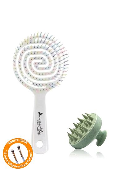 nascita Pro White Oval Hair Brush - Shower Massage Comb, Gift Product -05