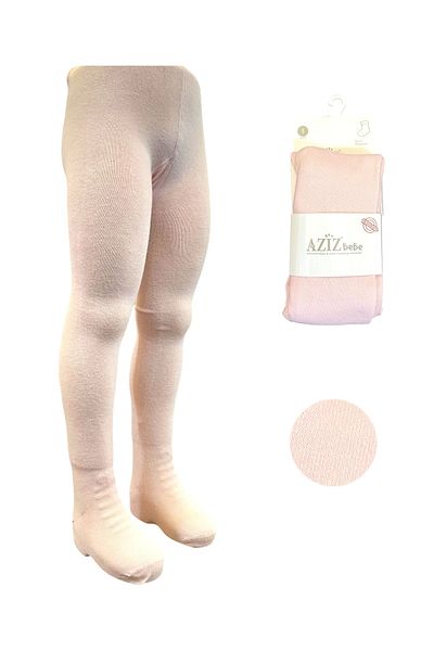 Aziz Bebe Powder Pink Girl's Plain Pantyhose