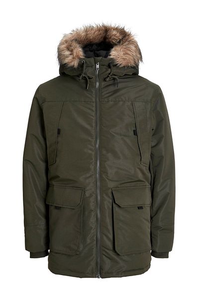 Jack & Jones Πάρκα με κουκούλα με λεπτομέρεια από ψεύτικη γούνα - Κατασκευή