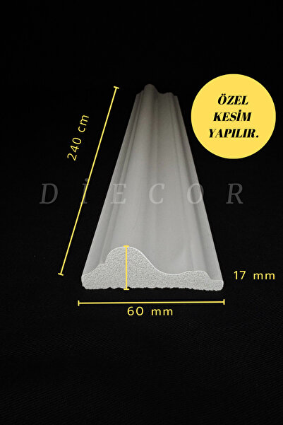 DİECOR Dekoratif Boyanabilir 1 Adet 6 cm Eğimli Polistren Duvar Çıtası