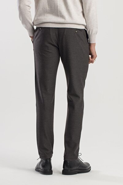 Jakamen Black Comfort Fit Elastic Waist Side Pocket Trousers