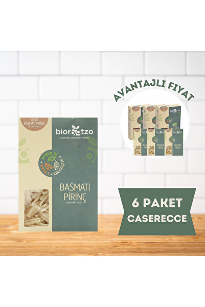 Biorootzo Artizan Bronz Kalıp Glütensiz Vegan Basmati Pirinç Casarecce 6 Pake...