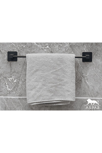 ASPAR Kare Yapışkanlı Siyah Uzun Havluluk