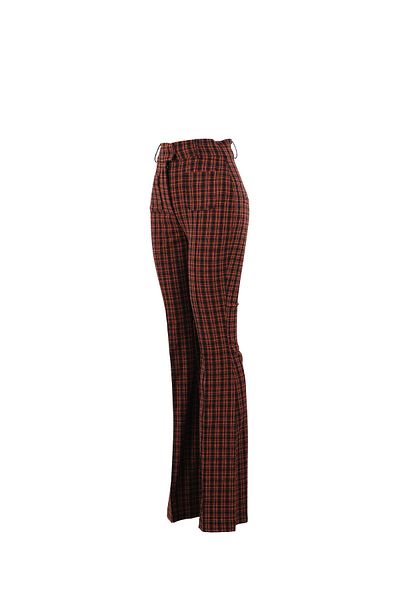 Pilea Karina High Waist Plaid Pattern Flare Leg Pants My