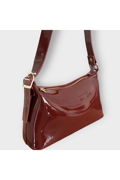wearme Geantă de umăr pentru femei din piele lacuată Chia - Design elegant și casual