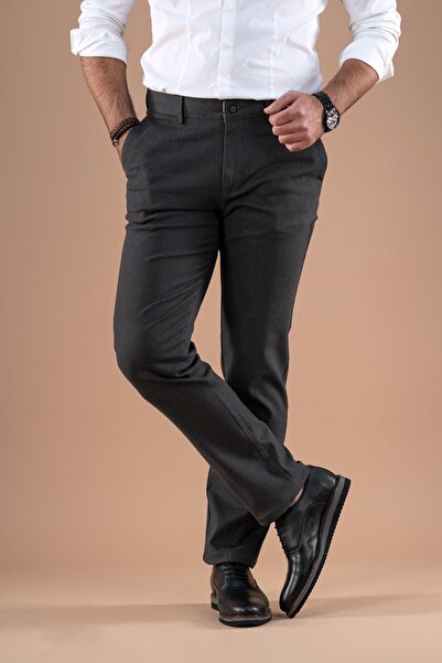 NOTRA Klasik Kesim Kışlık Pamuklu Gabardin Pantolon