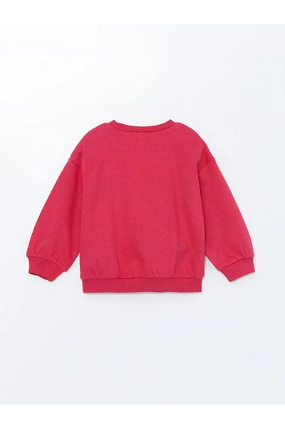 LC Waikiki Lcw Kids Fuchsia Crew Neck Printed Girl's Sweatshirt